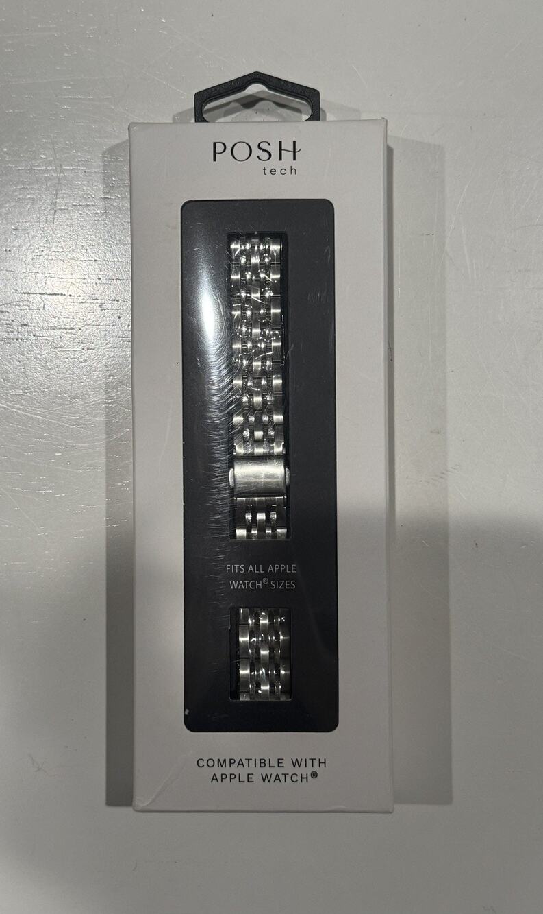 Posh Tech Apple Watch Band Silver Stainless Steel All Models